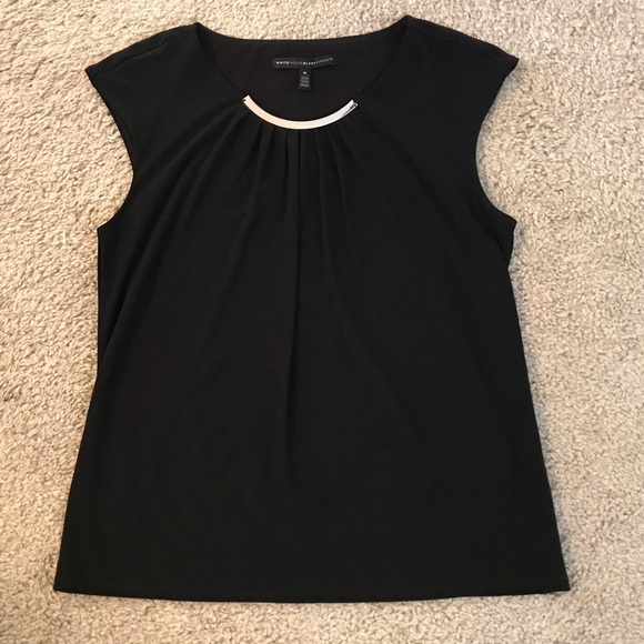 WHBM black knit shell with silver hardware - Picture 2 of 12